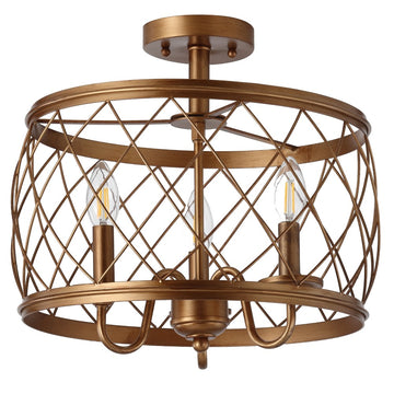 Eleanor 15" Metal LED Semi Flush Mount Ceiling Light - JONATHAN Y
